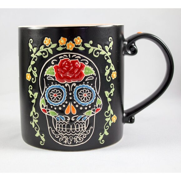 Eli + Ana Day of the Dead Skeleton Skull Mug Albert Halloween NEW 18oz. - Picture 1 of 6